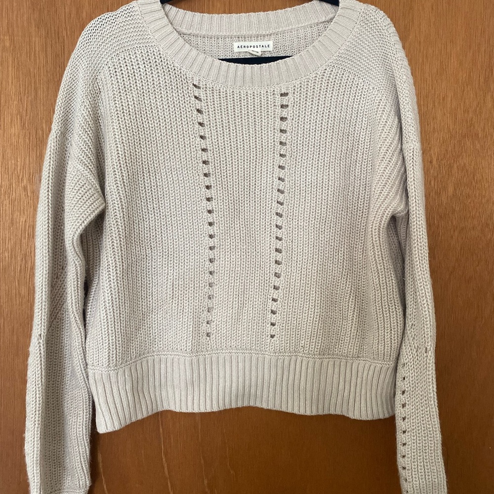 Aeropostale Beige Crew Neck Sweater